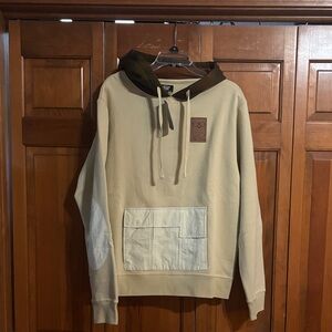 Hustle Gang Cream and Brown Hoodie